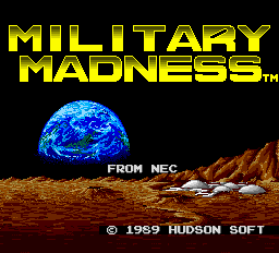 Military Madness title screen for TurboGrafx-16